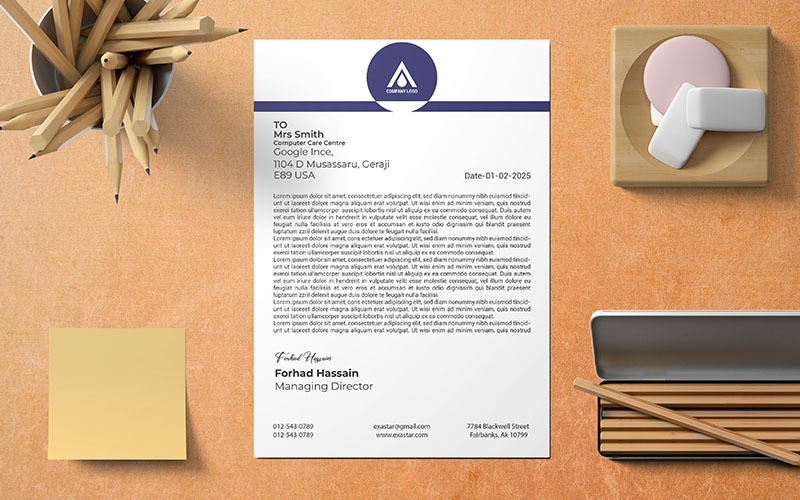 Company Letterhead Design Template_180 Corporate Identity