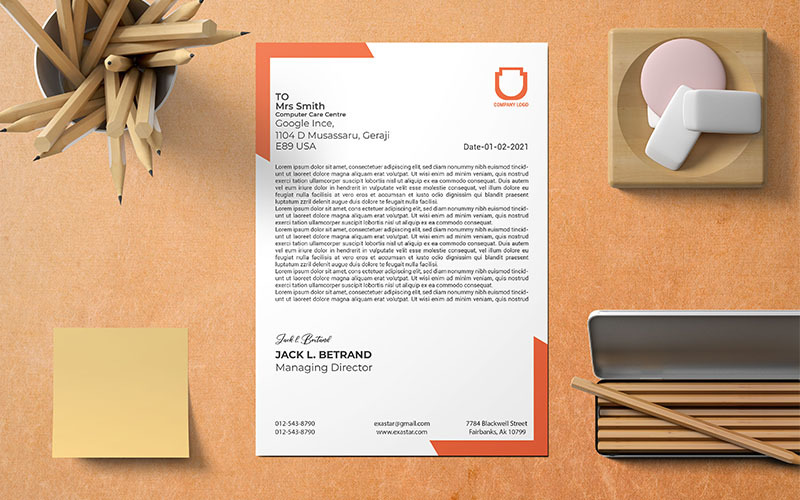Minimal and creative business letterhead_L_100 Corporate Identity