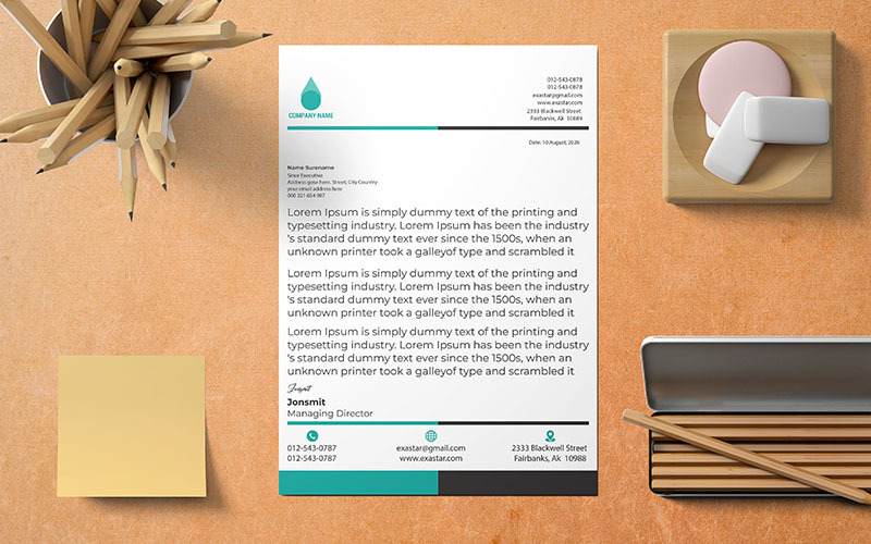 Minimal letterhead template_M_180 Corporate Identity