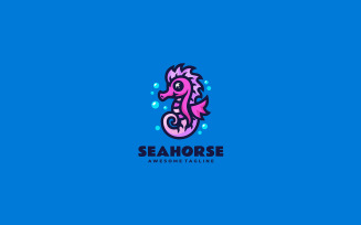 Seahorse Mascot Cartoon Logo