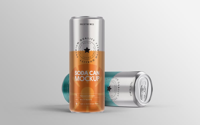 Soda Can PSD Mockup Vol 06 Product Mockup
