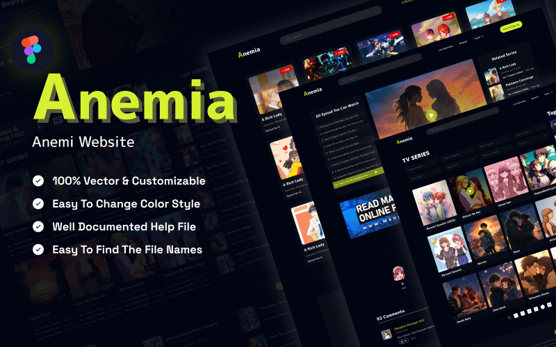 Anime Streaming and Engaging Entertainment Template UI Element