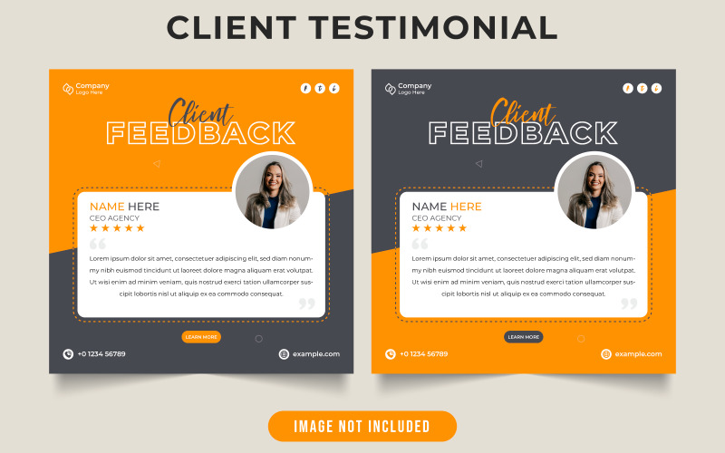 Client work review and testimonial Social Media