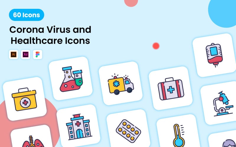 Corona Virus and medical icons Icon Set