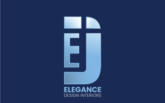 Creative and professional Elegance Design Interiors/ EDI/EDJ logo template
