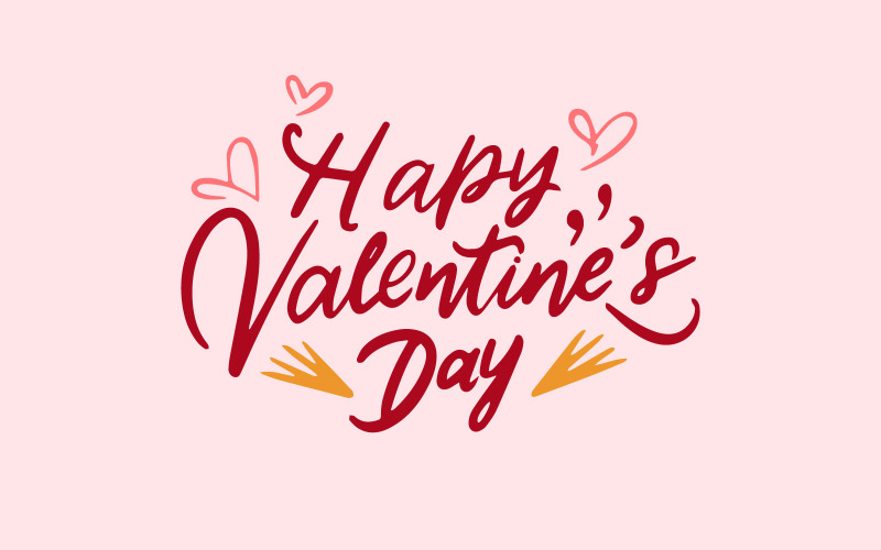 Free Happy Valentines Day hand drawn lettering Vector Graphic