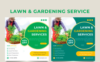 Lawn mowing business social media post template for sale