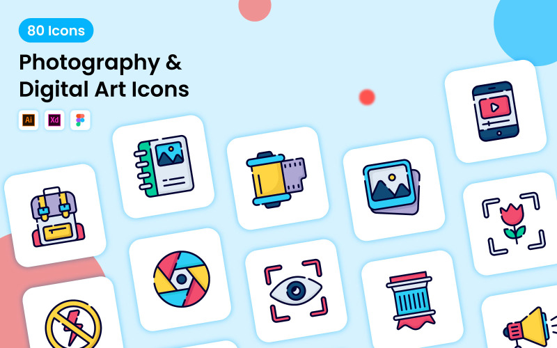 Photography And Digital Art Icon Set