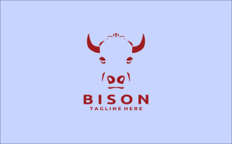 Bison Head Logo Design Template V10