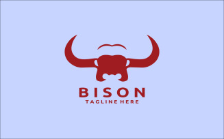 Bison Head Logo Design Template V9