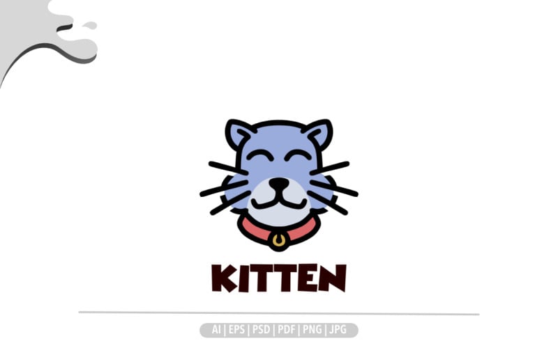 Cat kitten mascot cartoon logo design Logo Template