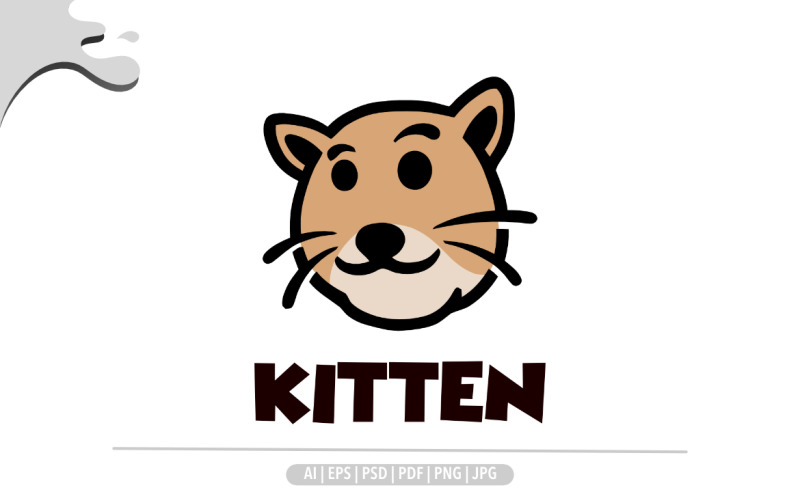 Cat kitten retro logo design logo template Logo Template