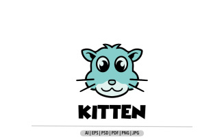 Cat kitten retro mascot logo design