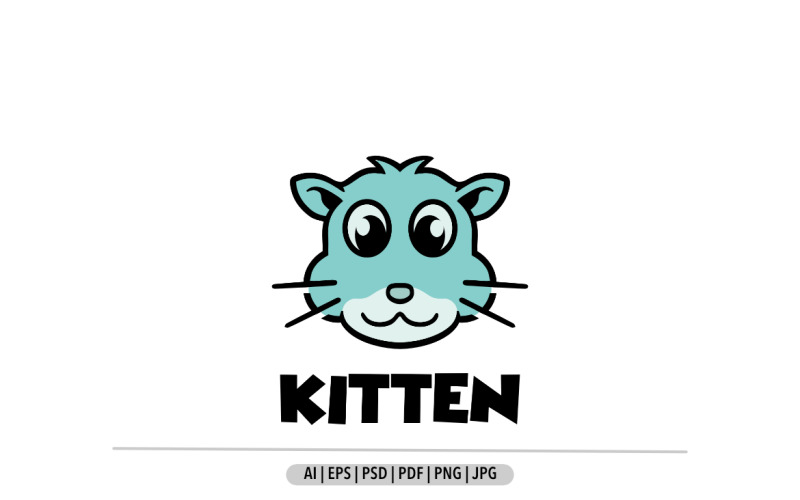 Cat kitten retro mascot logo design Logo Template