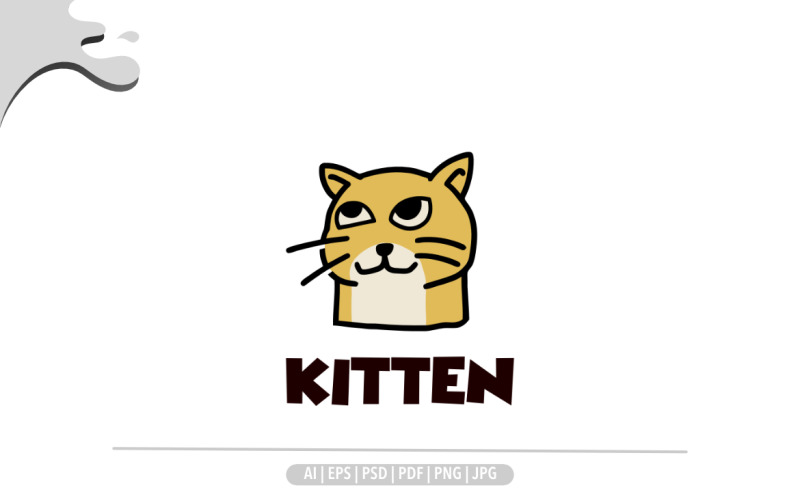 Cat kitten retro simple logo design Logo Template