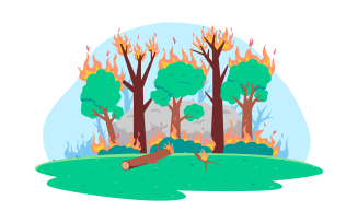 Forest Fire Vector Illustration