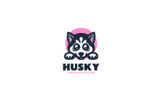 Husky Mascot Cartoon Logo 1