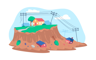 Landslide Vector Illustration