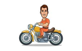 Riding motorcycle vector illustration