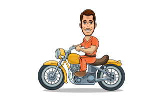 Riding motorcycle vector illustration