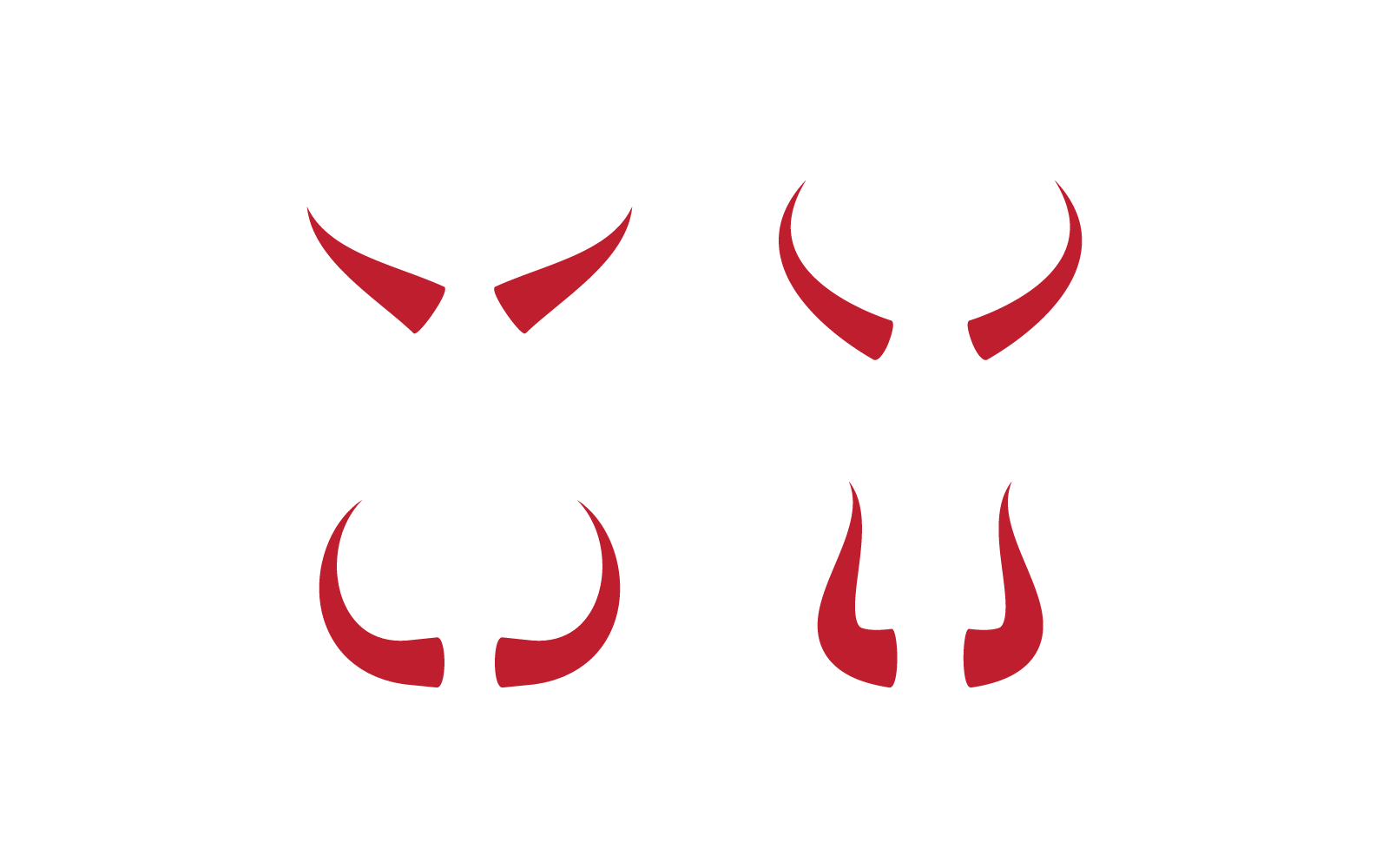 Şeytan Boynuzu logo vektör düz tasarımı