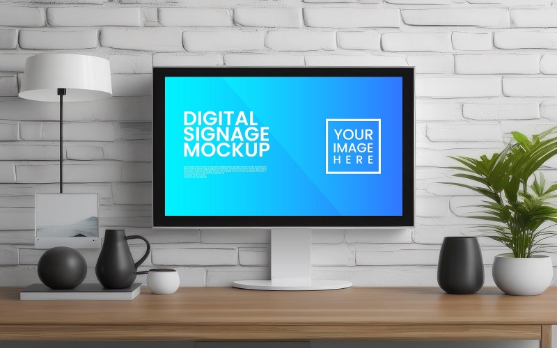 Digital Sign mockup Template V13 Product Mockup