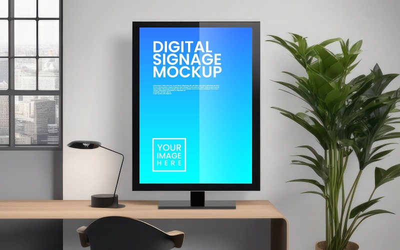 Digital Sign mockup Template V14 Product Mockup