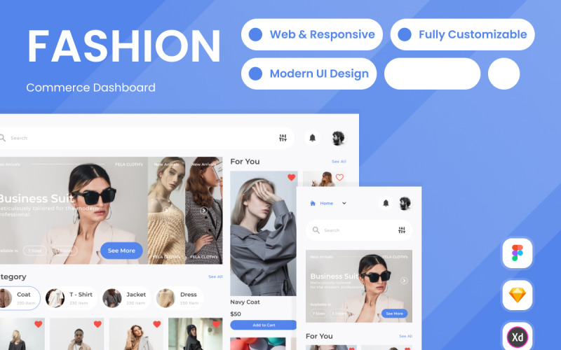 Fela Cloth's - Fashion Commerce Dashboard UI Element
