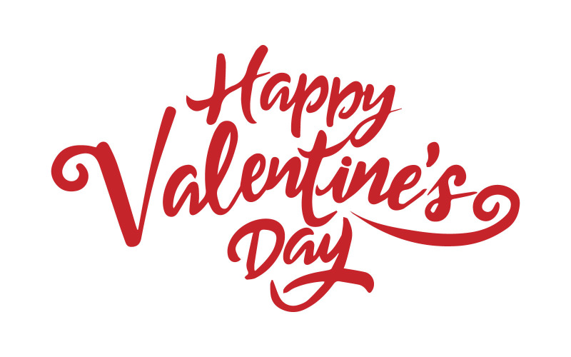 Free Happy Valentines Day red lettering background Greeting Card Vector Graphic