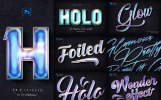 Holographic Text Effects Photoshoptemplates