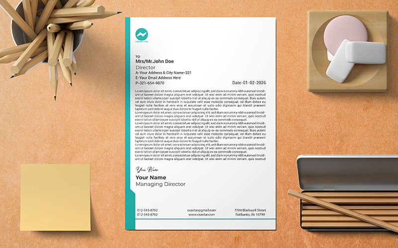 Minimal & creative letterhead design template_180 Corporate Identity