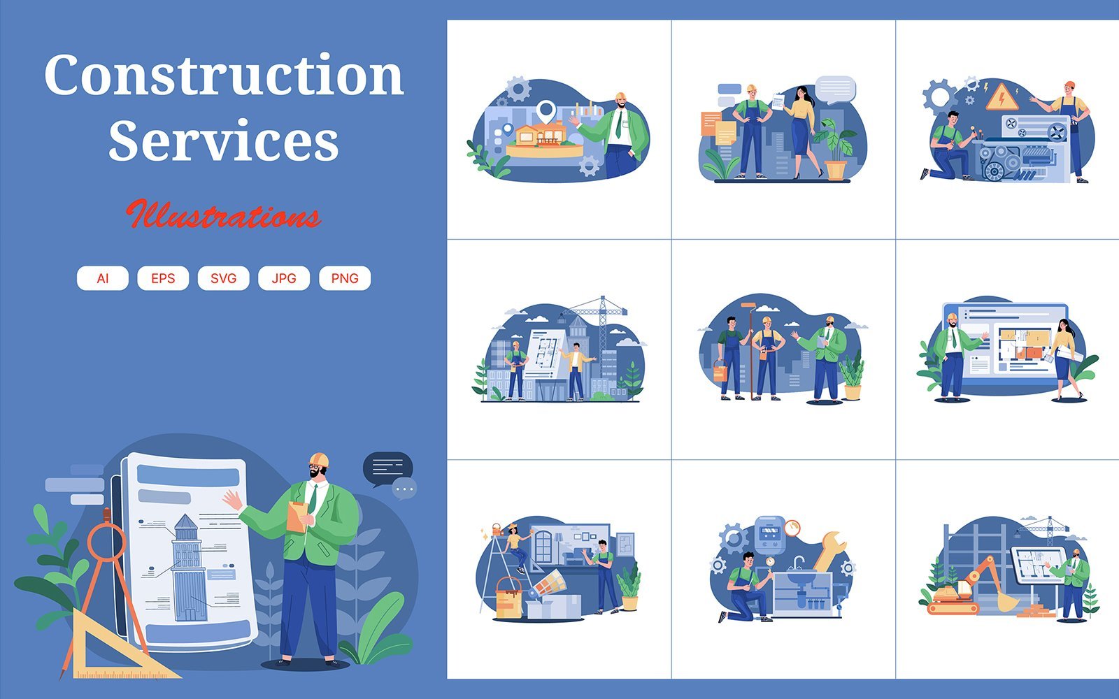 Kit Graphique #382123 Service Contractor Divers Modles Web - Logo template Preview