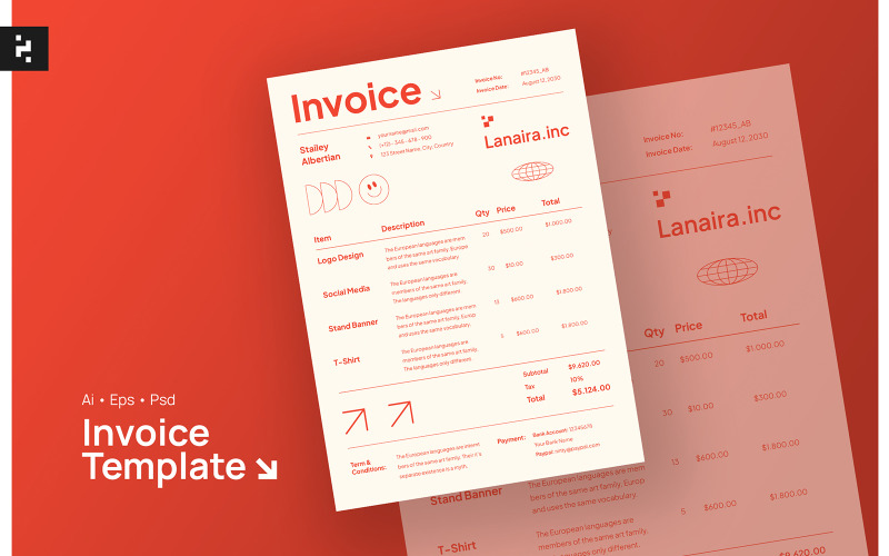 Creative Simple Invoice Template Corporate Identity