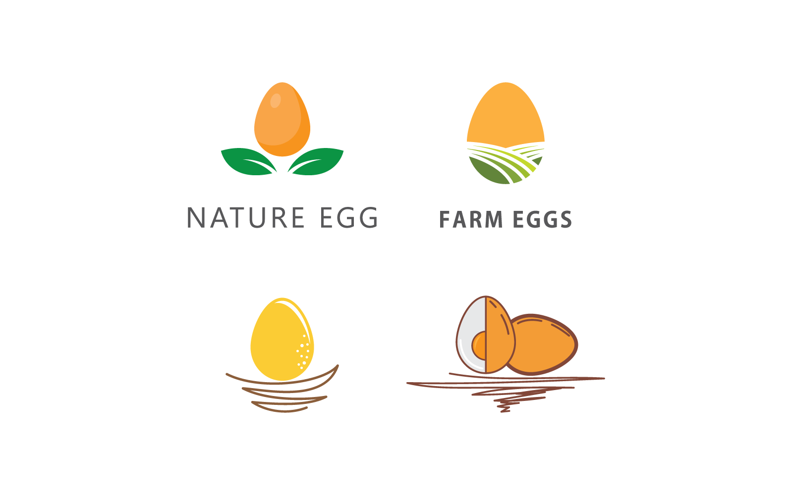 Group of Egg illustration logo vector flat design