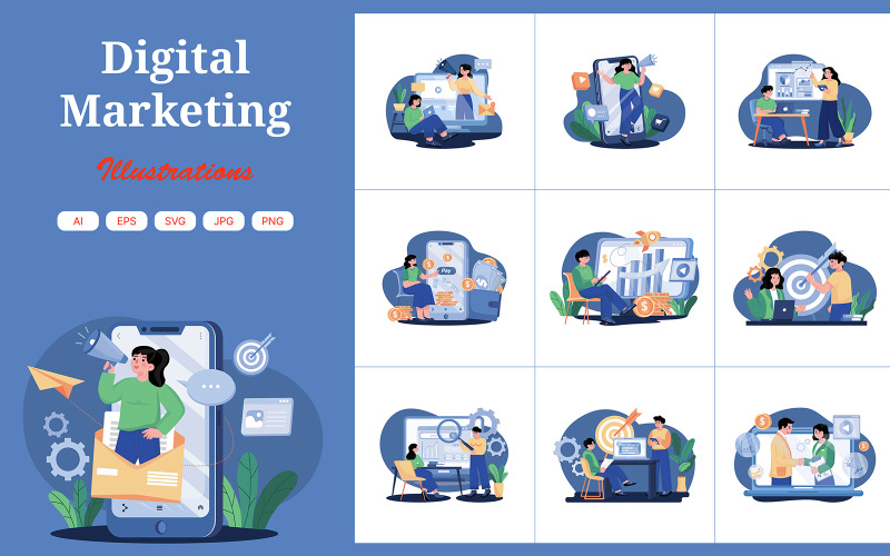 M455_Digital Marketing Illustration Pack