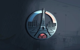 Paris Tennis School Logo Template Vector File