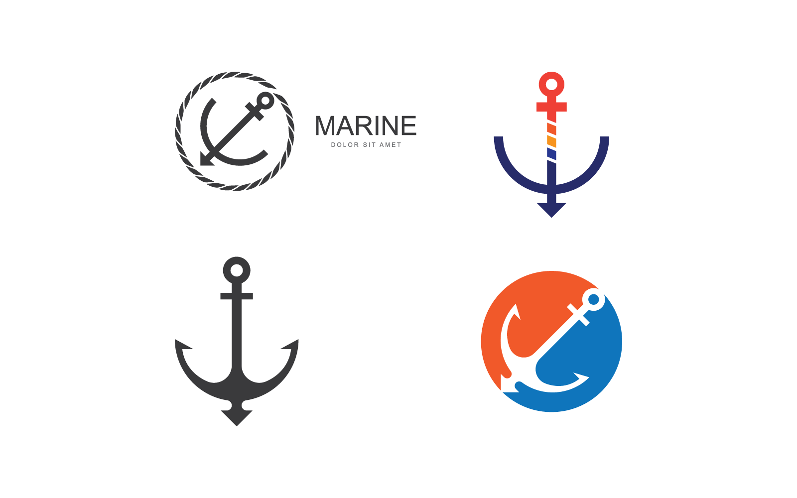 Anchor logo illustration vector