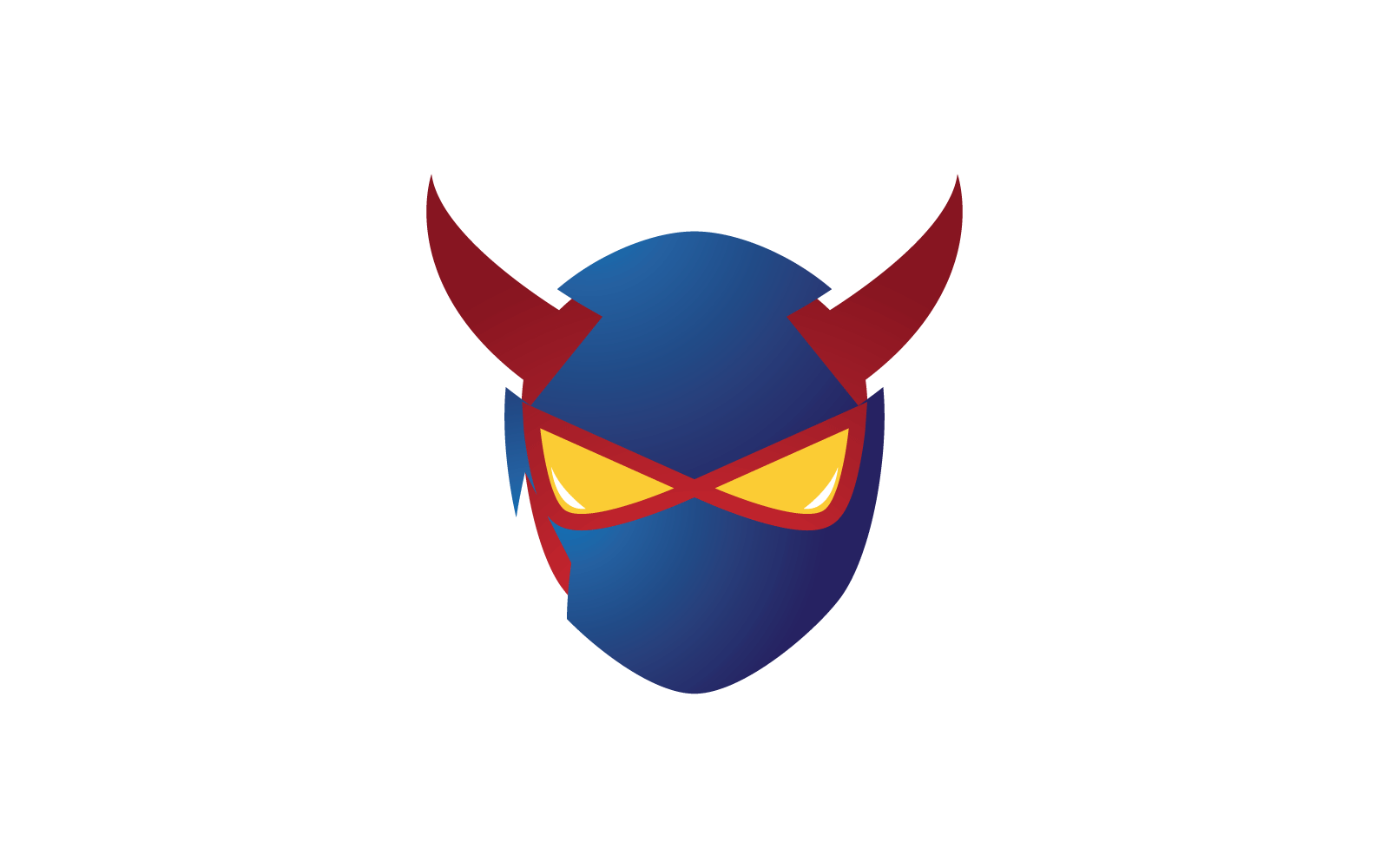 Diseño plano del vector del logo del diablo