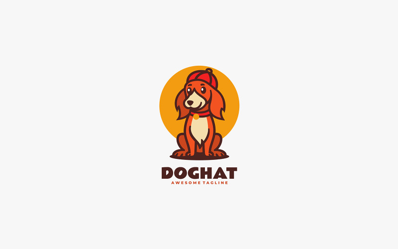 Dog Hat Mascot Cartoon Logo Logo Template