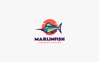 Marlin Fish Simple Mascot Logo