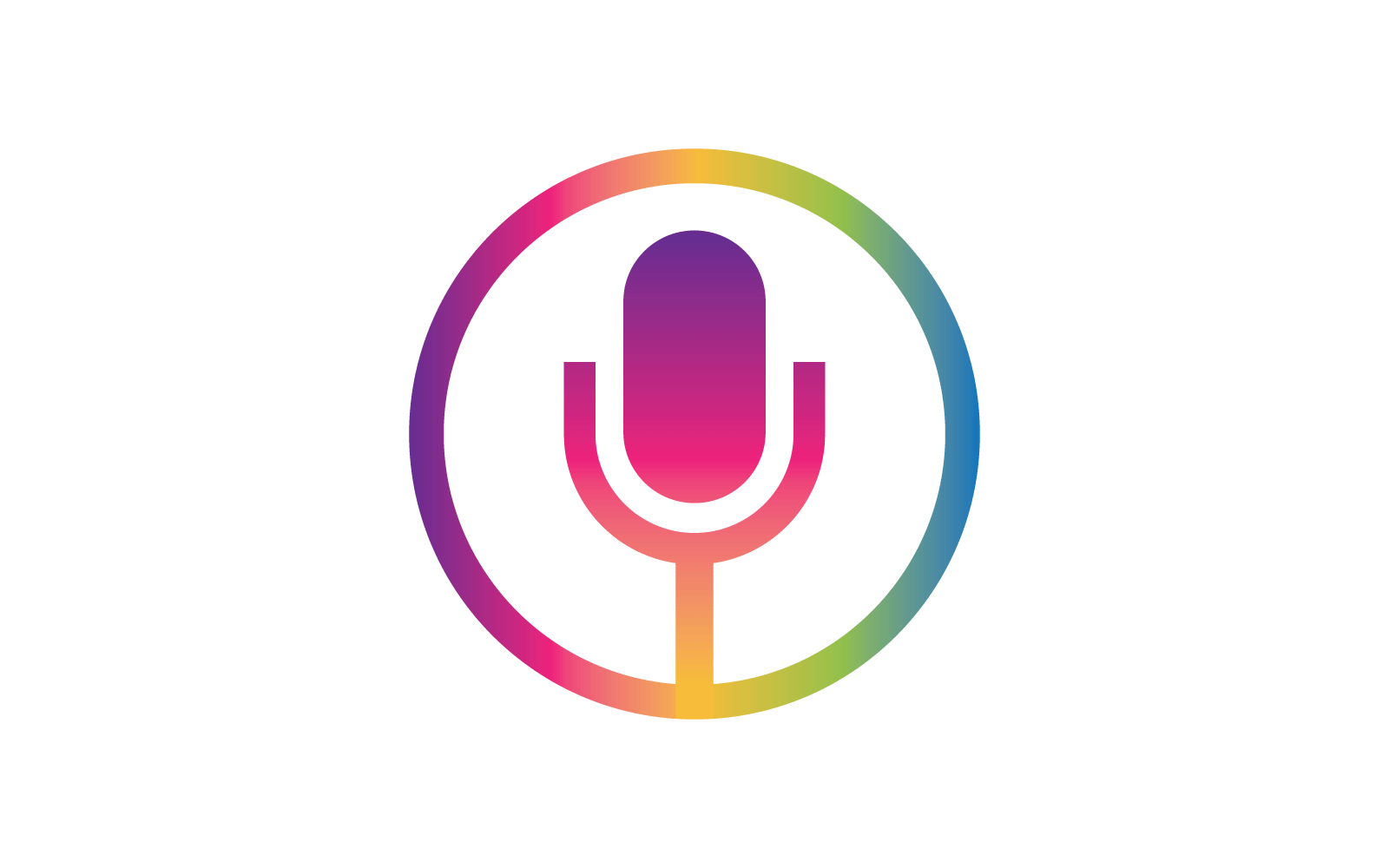 Microphone music logo vector icon