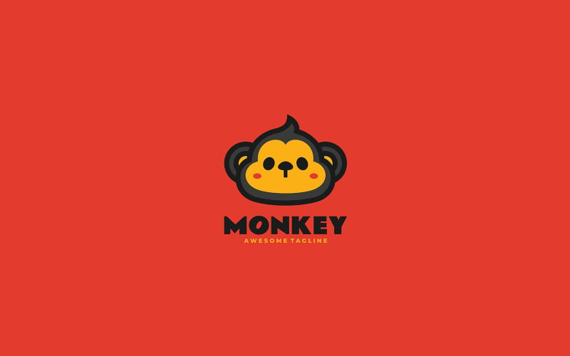 Monkey Mascot Cartoon Logo 6 Logo Template