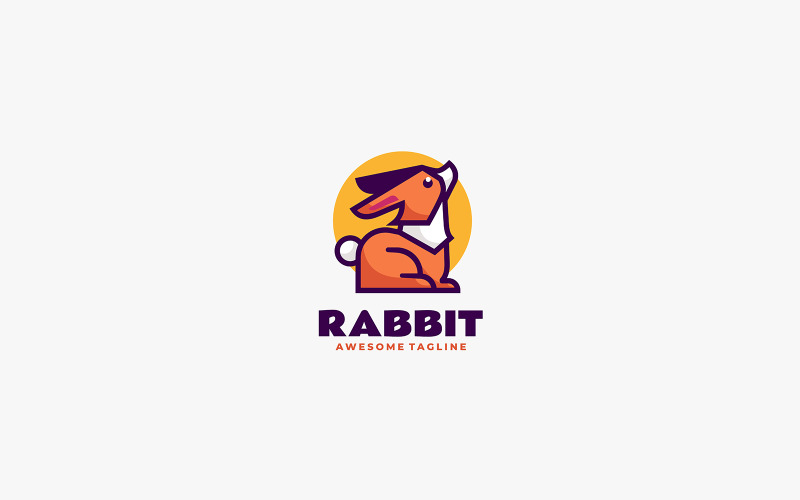 Rabbit Simple Mascot Logo 4 Logo Template