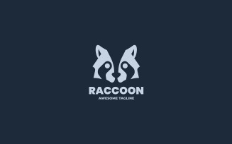 Raccoon Silhouette Logo Style