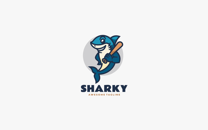 Shark Mascot Cartoon Logo 3 Logo Template