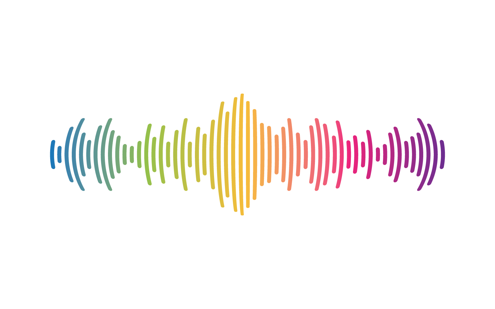 Sound wave music logo flat design