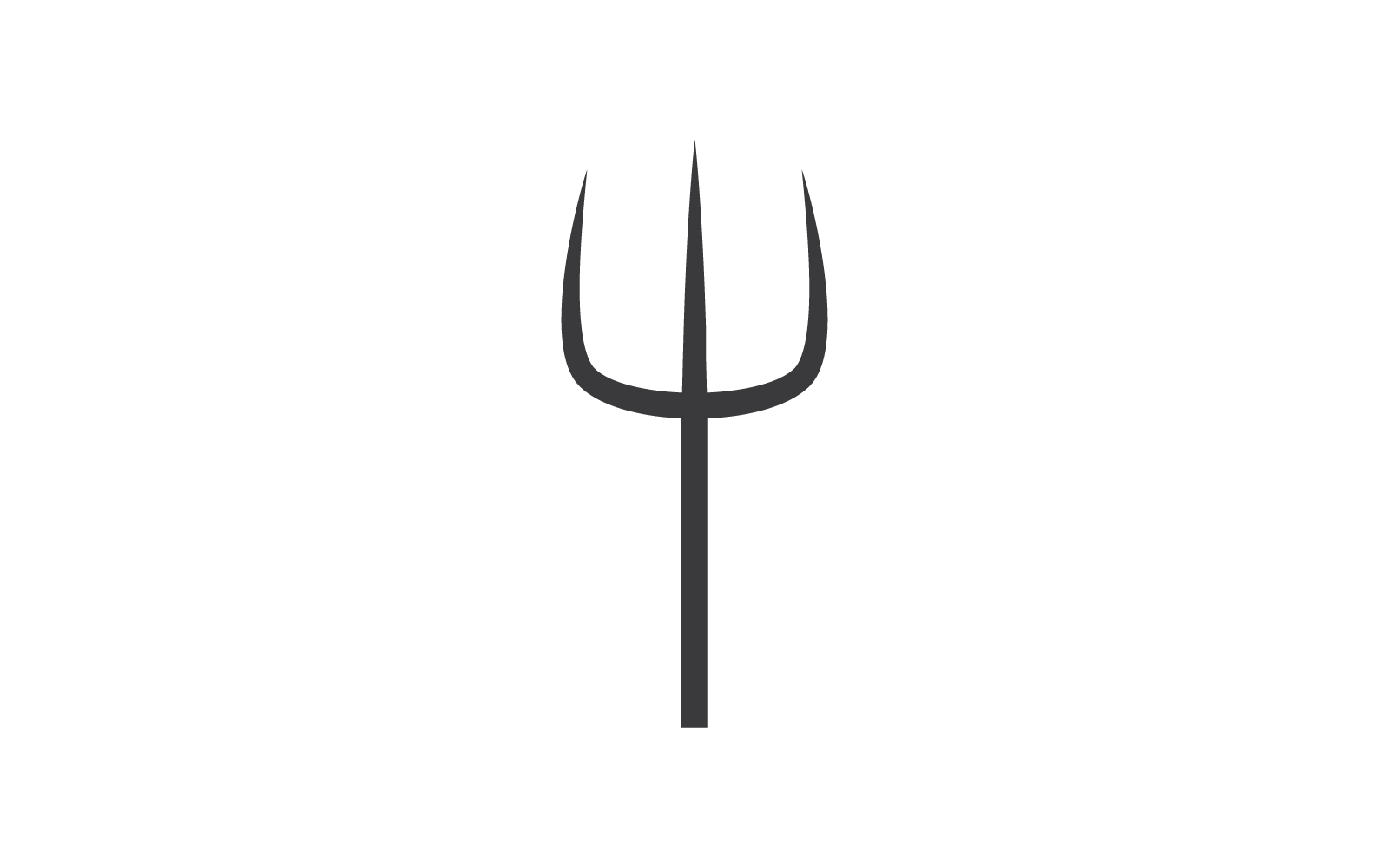 Trident and crown logo vector illustration flat design
