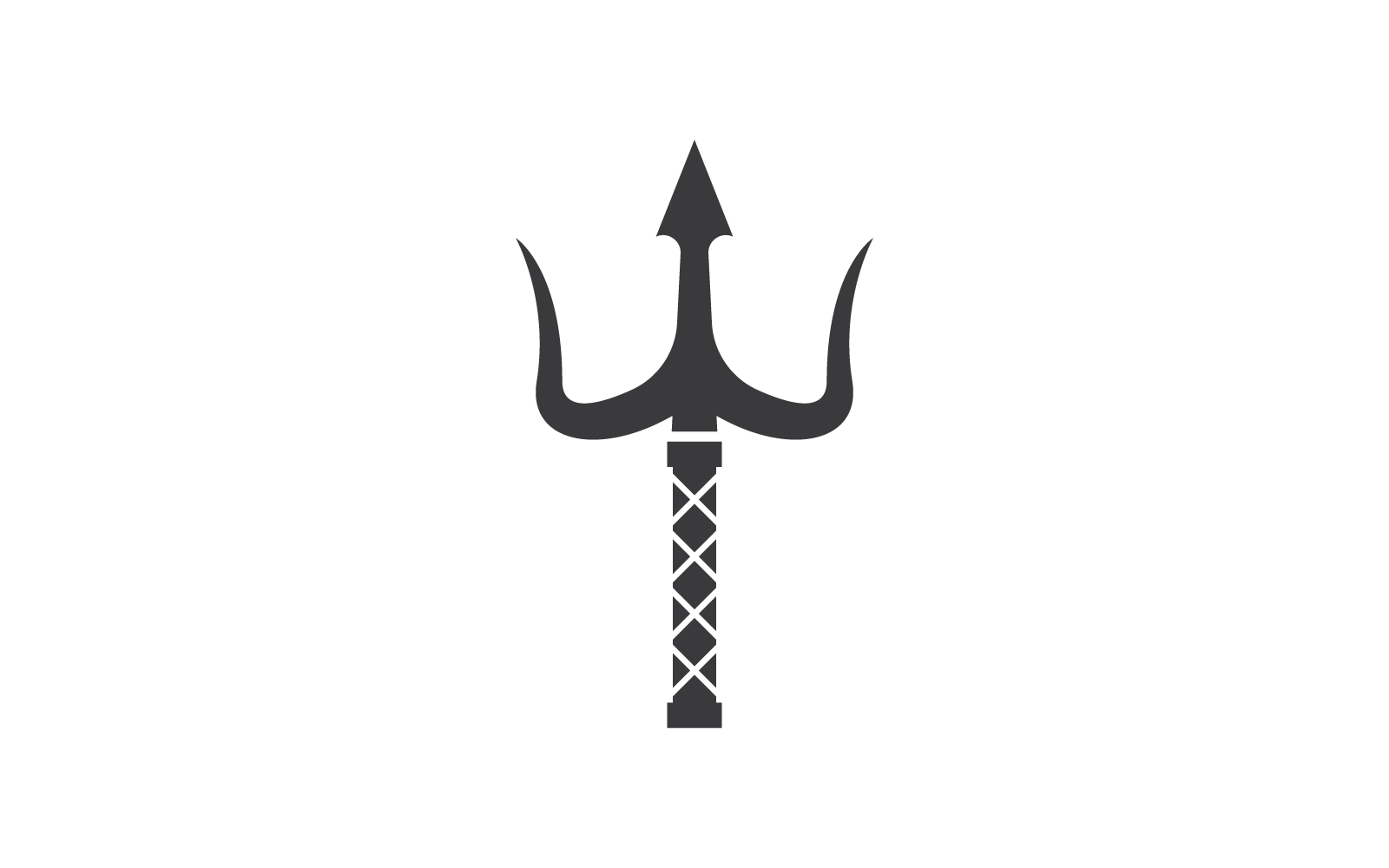 Trident et couronne logo illustration design plat