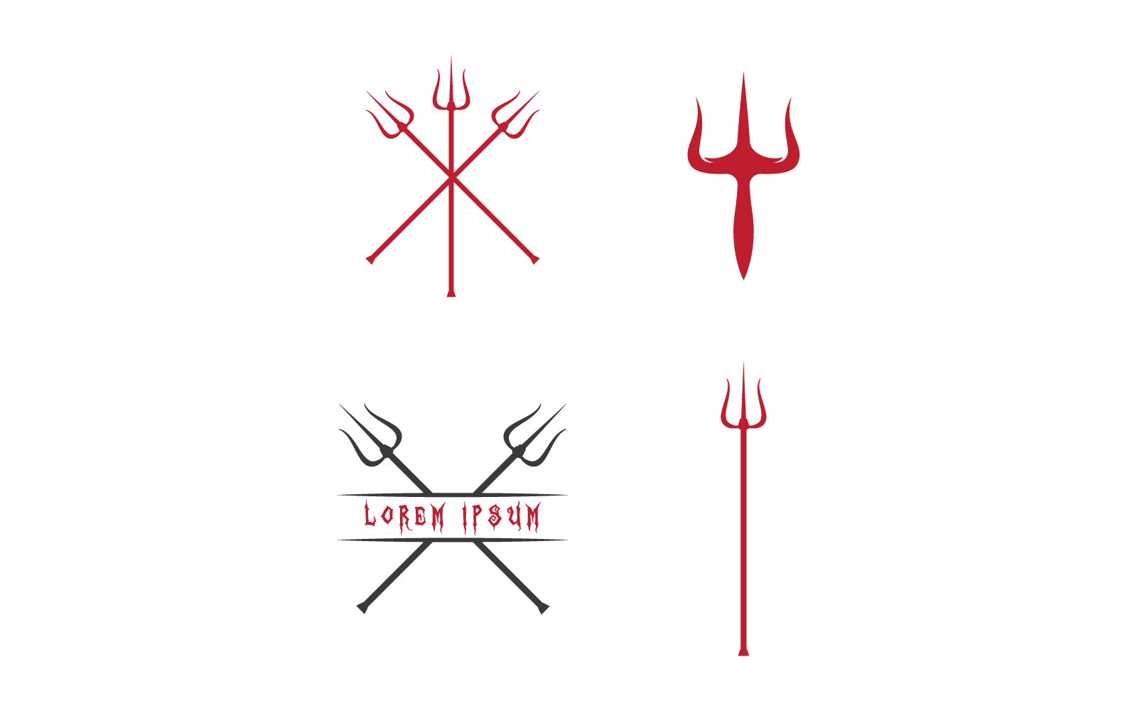 Trident illustration logo vector flat design