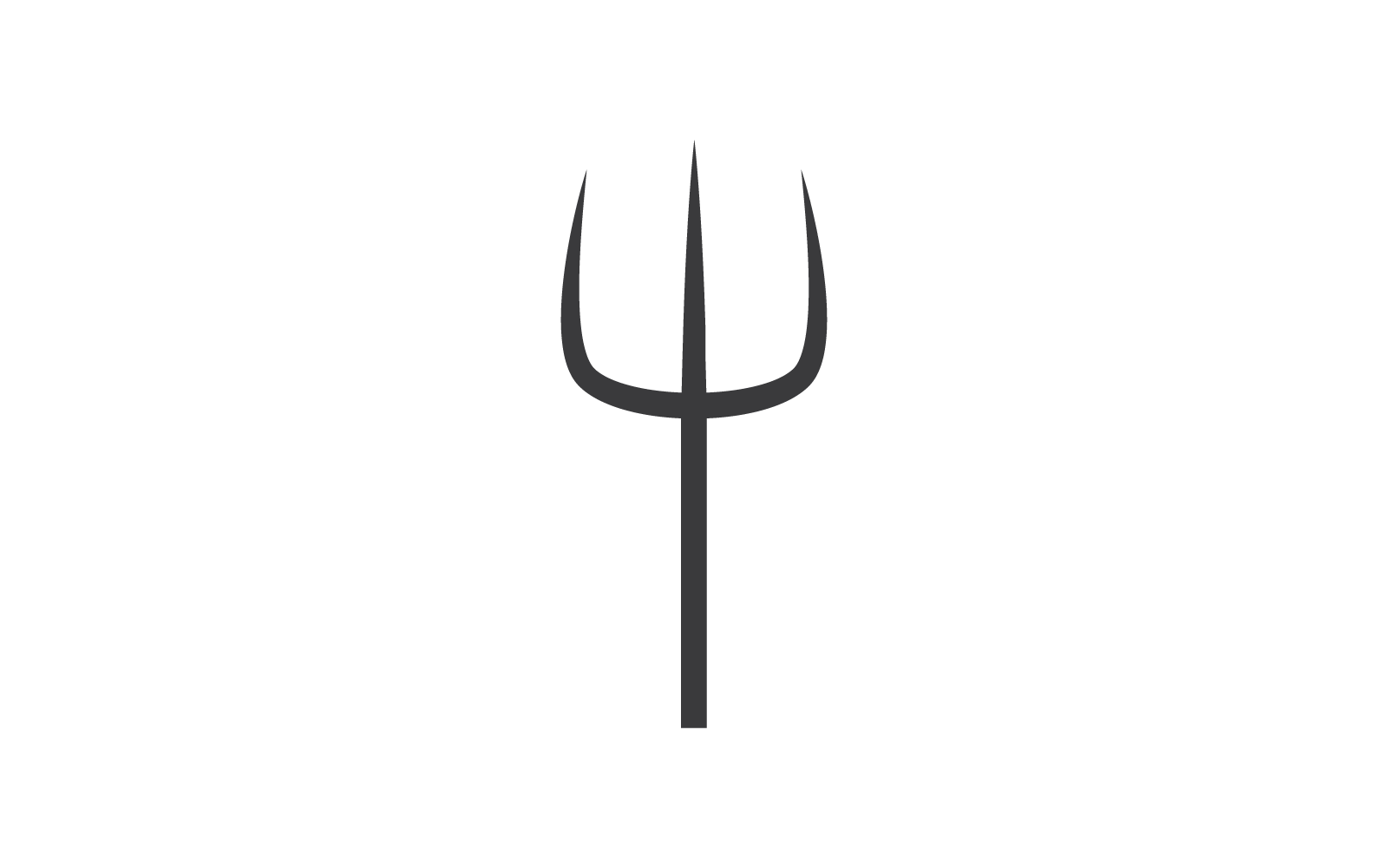 Trident ve taç logo vektör illüstrasyonu düz tasarımı